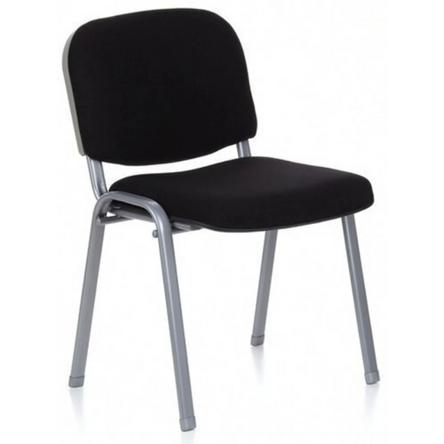 Chaise à quatre pieds XT 600 S avec housse noire et structure en métal argenté de hjh OFFICE