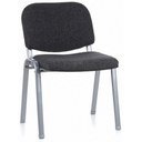 Chaise à quatre pieds XT 600 S en anthracite avec revêtement en tissu et structure métallique argentée de hjh OFFICE