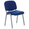 Chaise à quatre pieds XT 600 S avec revêtement en tissu bleu et structure métallique argentée de hjh OFFICE