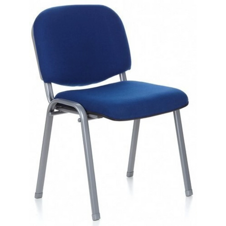 Chaise à quatre pieds XT 600 S avec revêtement en tissu bleu et structure métallique argentée de hjh OFFICE