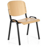 Chaise à quatre pieds XT 600 SW H en bois de hêtre clair avec structure en métal noir de hjh OFFICE