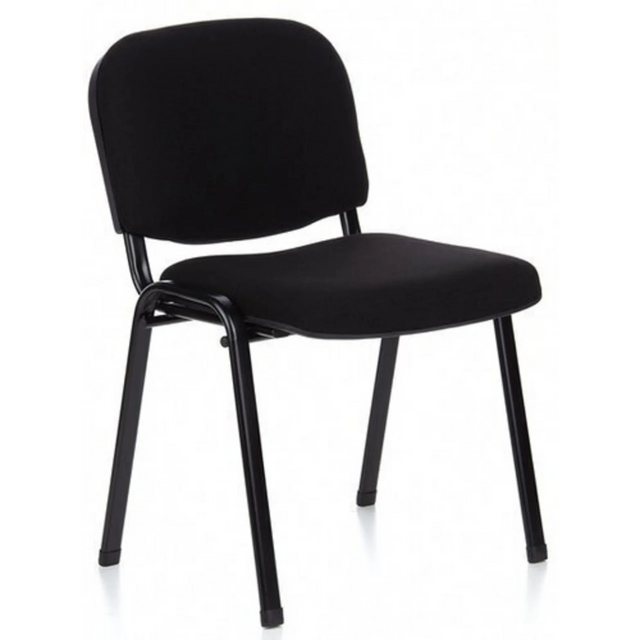 Chaise à quatre pieds XT 600 SW noire avec assise et dossier rembourrés de hjh OFFICE