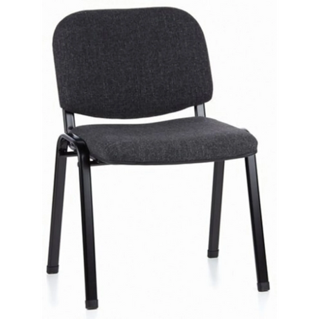 Chaise à quatre pieds XT 600 SW avec revêtement en tissu anthracite et structure noire de hjh OFFICE