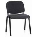 Chaise à quatre pieds XT 600 SW avec revêtement en tissu anthracite et structure noire de hjh OFFICE