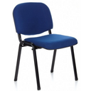 Chaise à quatre pieds XT 600 SW avec revêtement en tissu bleu et structure en métal noir de hjh OFFICE