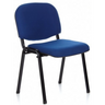 Chaise à quatre pieds XT 600 SW avec revêtement en tissu bleu et structure en métal noir de hjh OFFICE