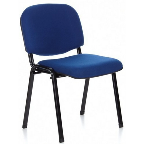 Chaise à quatre pieds XT 600 SW avec revêtement en tissu bleu et structure en métal noir de hjh OFFICE