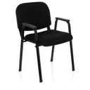 Chaise à quatre pieds XT 650 noire avec rembourrage et accoudoirs de hjh OFFICE
