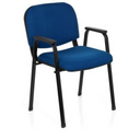 Chaise à quatre pieds XT 650 bleue avec accoudoirs et structure noirs de hjh OFFICE