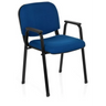 Chaise à quatre pieds XT 650 bleue avec accoudoirs et structure noirs de hjh OFFICE