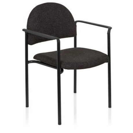 Chaise à quatre pieds XT 700 grise avec structure en métal noir et accoudoirs de hjh OFFICE