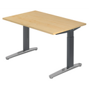 Bureau réglable en hauteur XTRA XB 12 GC aspect érable avec piètement gris de hjh OFFICE PRO