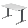 Bureau réglable en hauteur XTRA XB 12 GC avec plateau blanc et structure gris foncé de hjh OFFICE PRO