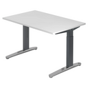 Bureau réglable en hauteur XTRA XB 12 GC avec plateau blanc et structure gris foncé de hjh OFFICE PRO