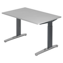 Bureau réglable en hauteur XTRA XB 12 GC en gris avec piètement en T de hjh OFFICE PRO