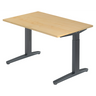 Bureau réglable en hauteur XTRA XB 12 GG en érable avec piètement gris foncé de hjh OFFICE PRO