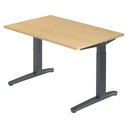 Bureau réglable en hauteur XTRA XB 12 GG en érable avec piètement gris foncé de hjh OFFICE PRO