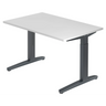 Bureau réglable en hauteur XTRA XB 12 GG avec plateau blanc et structure gris foncé de hjh OFFICE PRO