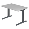 Bureau réglable en hauteur XTRA XB 12 GG en gris avec piètement en T de hjh OFFICE PRO