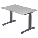 Bureau réglable en hauteur XTRA XB 12 GG en gris avec piètement en T de hjh OFFICE PRO