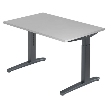Bureau réglable en hauteur XTRA XB 12 GG en gris avec piètement en T de hjh OFFICE PRO