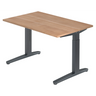 Bureau réglable en hauteur XTRA XB 12 GG aspect noyer avec piètement gris foncé de hjh OFFICE PRO