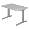 Bureau réglable en hauteur XTRA XB 12 SS en gris avec un plateau rectangulaire de hjh OFFICE PRO