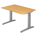 Bureau réglable en hauteur XTRA XB 12 SS en hêtre avec structure grise de hjh OFFICE PRO