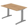 Bureau réglable en hauteur XTRA XB 12 SS en chêne noueux avec piètement argenté de hjh OFFICE PRO
