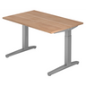 Bureau réglable en hauteur XTRA XB 12 SS aspect noyer avec piètement gris de hjh OFFICE PRO