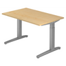 Bureau réglable en hauteur XTRA XB 12 SS aspect érable avec pieds en métal gris de hjh OFFICE PRO