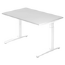 Bureau réglable en hauteur XTRA XB 12 WW en blanc avec plateau rectangulaire de hjh OFFICE PRO