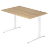 Bureau réglable en hauteur XTRA XB 12 WW aspect chêne avec structure blanche de hjh OFFICE PRO