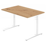 Bureau réglable en hauteur XTRA XB 12 WW avec plateau en chêne rustique et piètement blanc de hjh OFFICE PRO