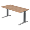 Bureau réglable en hauteur XTRA XB 16 GC aspect noyer avec pieds gris de hjh OFFICE PRO
