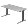 Bureau réglable en hauteur XTRA XB 16 GC en gris avec plateau rectangulaire de hjh OFFICE PRO