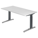 Bureau réglable en hauteur XTRA XB 16 GC avec plateau blanc et pieds sombres de hjh OFFICE PRO