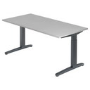 Bureau réglable en hauteur XTRA XB 16 GG avec plateau gris et pieds foncés de hjh OFFICE PRO