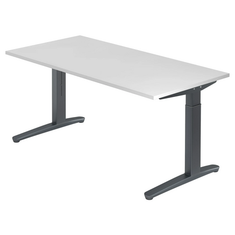 Bureau réglable en hauteur XTRA XB 16 GG avec plateau blanc et structure sombre de hjh OFFICE PRO