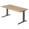 Bureau réglable en hauteur XTRA XB 16 GG aspect chêne avec structure gris foncé de hjh OFFICE PRO
