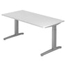 Bureau réglable en hauteur XTRA XB 16 SS avec plateau blanc et pieds gris de hjh OFFICE PRO
