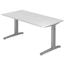 Bureau réglable en hauteur XTRA XB 16 SS avec plateau blanc et pieds gris de hjh OFFICE PRO