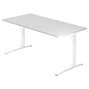 Bureau réglable en hauteur XTRA XB 16 WW en blanc avec plateau rectangulaire de hjh OFFICE PRO
