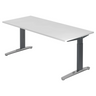 Bureau réglable en hauteur XTRA XB 19 GC en blanc avec pieds métalliques de hjh OFFICE PRO
