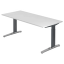 Bureau réglable en hauteur XTRA XB 19 GC en blanc avec pieds métalliques de hjh OFFICE PRO