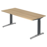 Bureau réglable en hauteur XTRA XB 19 GC effet chêne avec pieds gris de hjh OFFICE PRO