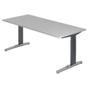 Bureau réglable en hauteur XTRA XB 19 GC en gris avec un grand plateau de hjh OFFICE PRO