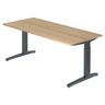 Bureau réglable en hauteur XTRA XB 19 GG en chêne avec structure gris foncé de hjh OFFICE PRO