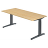 Bureau réglable en hauteur XTRA XB 19 GG en érable avec structure gris foncé de hjh OFFICE PRO