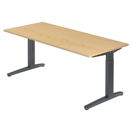Bureau réglable en hauteur XTRA XB 19 GG en érable avec structure gris foncé de hjh OFFICE PRO
